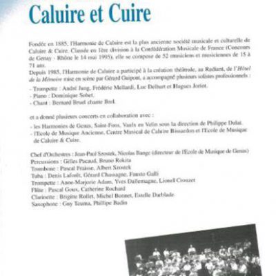 L'harmonie de Caluire dans le programme