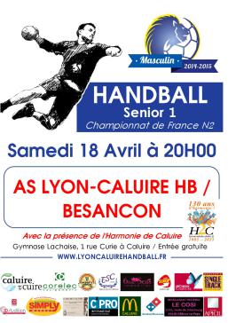 Animation musicale du match de handball du Club Lyon Caluire le 18 avril 2015 à 20 h