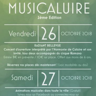 Festival Musicaluire : concert d’ouverture le vendredi  26 octobre à 20 h
