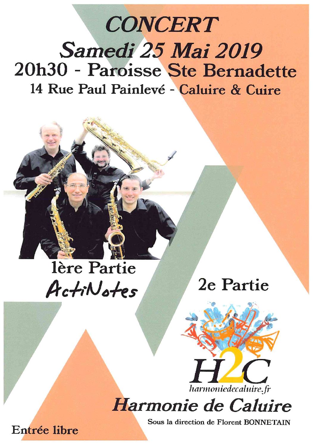 Prochain concert de l’Harmonie le samedi 25 mai à 20h30 avec Actinotes