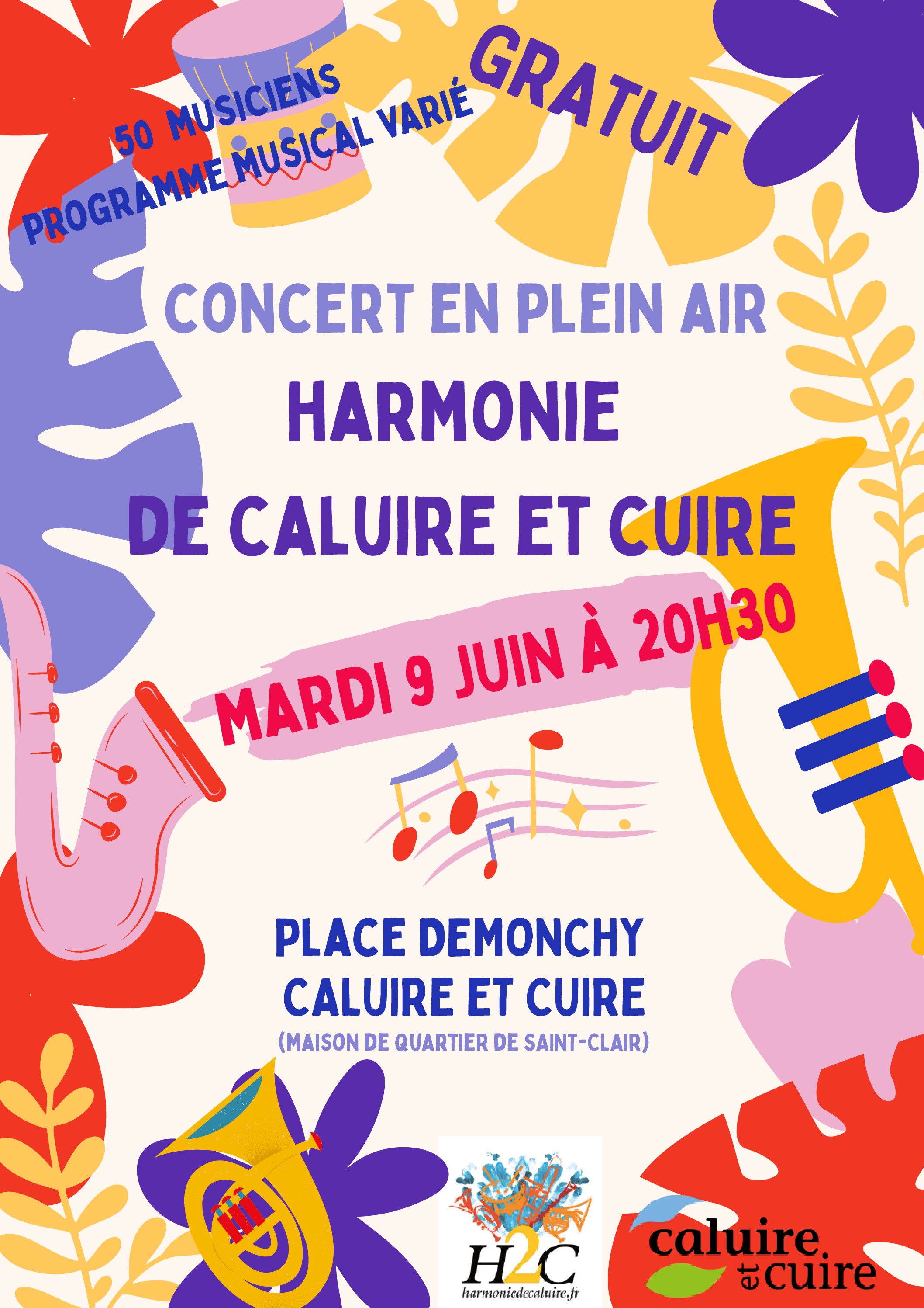 Concert en plein air mardi 9 juin à 20h30